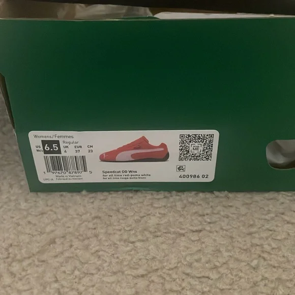 Puma Red and White Suede Speedcat Sneakers - Picture 10 of 10